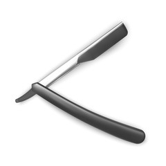 Male hygienic accessory - a straight razor. Straight razor Vector illustration.