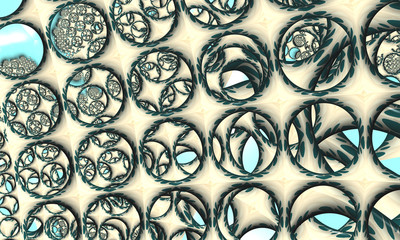 Abstract fractal pattern. Background for art projects, business, banner, template, card. 3D illustration, computer-generated fractal