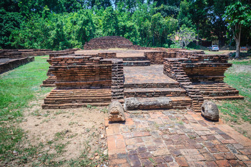 Wat Phaya Mangrai (Temple of King Mangrai), a ruined temple located within the Wiang Kum Kam archaeological site, Chiang Mai, Thailand.