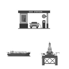 Vector design of oil and gas icon. Set of oil and petrol stock symbol for web.