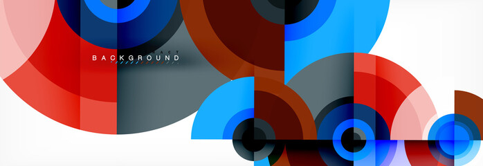 Round circles and triangles abstract background