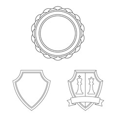 Vector design of emblem and badge icon. Set of emblem and sticker vector icon for stock.