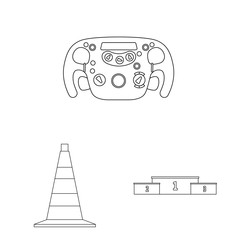 Vector design of car and rally sign. Set of car and race stock vector illustration.