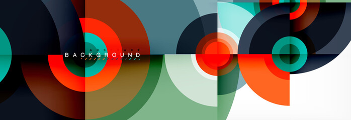 Circle abstract background with triangular shapes for modern design, cover, template, brochure, flyer.