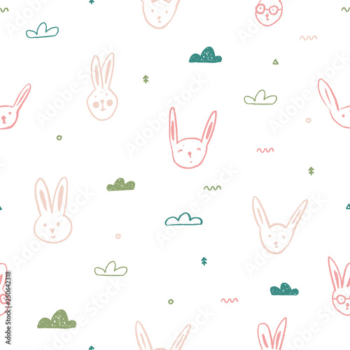 Cute Pink Rabbit Pattern For Easter Card Decoration Baby Cute Pink Rabbit Pattern For Easter Card Decoration Baby