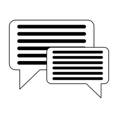Chat bubbles symbol isolated black and white