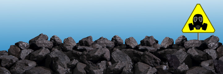 A pile of black coal on an isolated background.