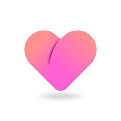 Love symbol logo design with smooth pink gradient color