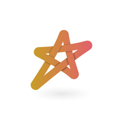 mono line star logo design with smooth orange gradient color