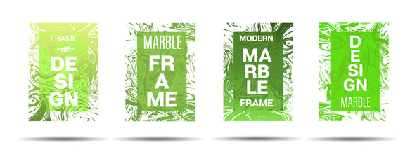 Liquid Marble Frame. Vector Painted Hipster Border for Sale Ads, Text. Marble Textured Minimal Cover, Business Card, Music Poster Design. Dynamic Funky Creative Neon Colored Banner.