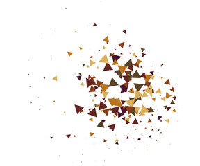 Cool Explosion, Broken Glass, Vector Grunge Blast, Falling Triangle Fragments, Dirty Shatter Concept. Mud, Burst, Boom, Bang Textured Background. Green Brown Shatter Particles Isolated. Moving Galaxy