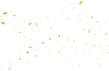 Golden Tinsel Flying Confetti. Christmas, New Year, Birthday Party Background. Holidays Creative Luxury VIP Confetti Decoration. Gold Glitter, Sparkling Rich Border. Elegant Texture, Golden Tinsel.