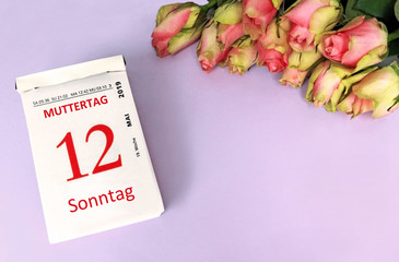 Kalenderblatt vom Muttertag 2019 mit Blumenstrauß
