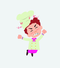 Chef jumps angry.