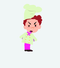 Chef screams very angry.