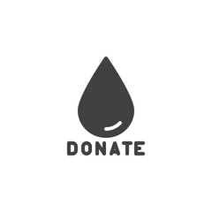 Blood drop donate vector icon. filled flat sign for mobile concept and web design. Blood donation glyph icon. Symbol, logo illustration. Pixel perfect vector graphics