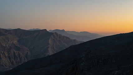 Hajar mountains at dusk