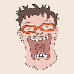 Laughing expression draw