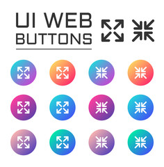 full screen account ui web button. ui elements. full screen vector icons on trendy gradients for web, mobile and user interface design