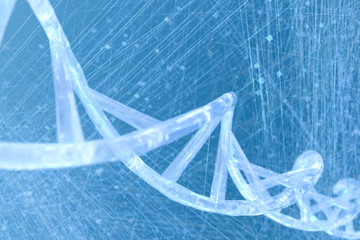 3d rendering, DNA with blue background
