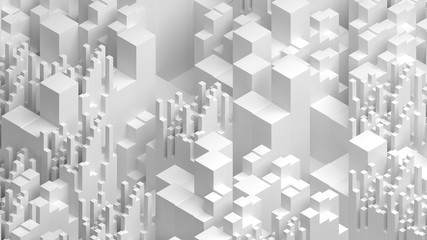 3d bright background with simple geometry shapes with different height. Elegant abstract reflective shapes...