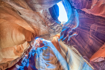 Antelope Canyon with entering sunlight, internal part