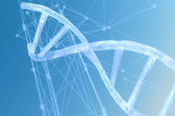 3d rendering, DNA with blue background