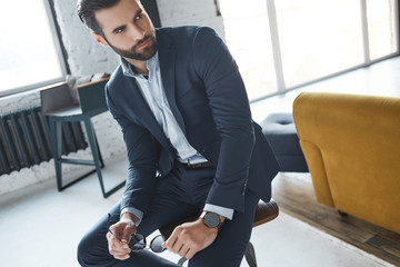 Bearded man with a very interesting look