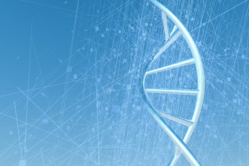 3d rendering, DNA with blue background