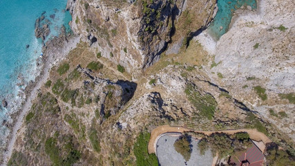 Capo Vaticano from the sky, Calabria. Aerial summer view of italian coastline.
