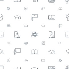 learning icons pattern seamless white background