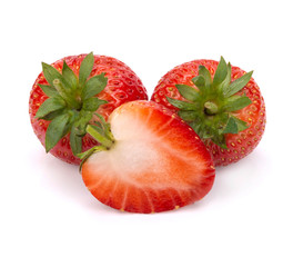 Ripe strawberries from the garden, isolated on a white background