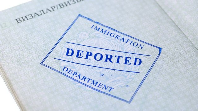 on the passport stamped deportation