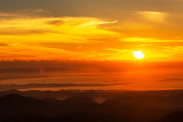The sky and the clouds at sunset near