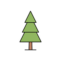 Christmas tree Icon. isolated on white background