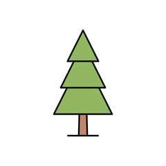 Christmas tree Icon. isolated on white background