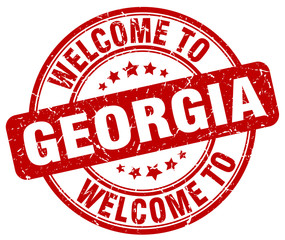 welcome to Georgia red round vintage stamp