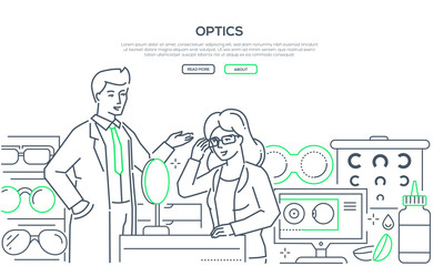 Optics - modern line design style web banner