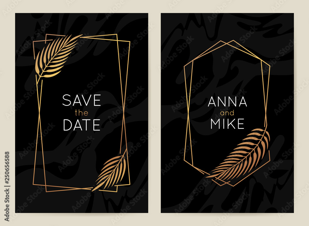 Aufkleber Vector design template in simple modern style with copy space for text - wedding invitation background and frame
