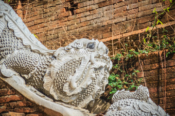 Beautiful statue of mom, the mythical guardian animal at Wat Phra That Doi Suthep, the famous...