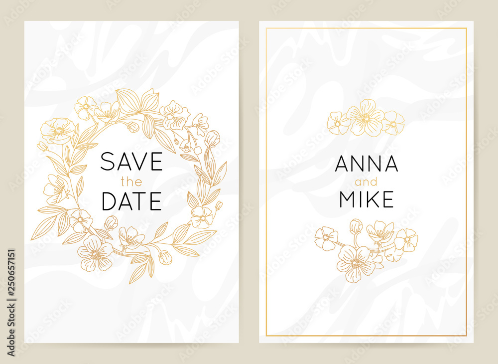 Poster Vector design template in simple modern style with copy space for text - wedding invitation background and frame