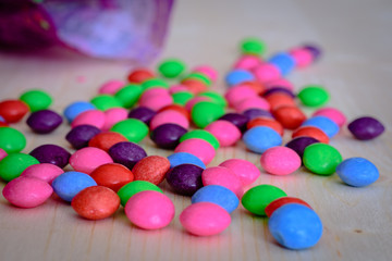 Fototapeta na wymiar Variety of colorful sweet candies.