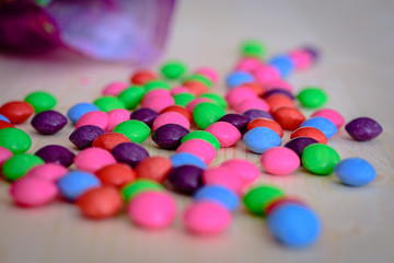 Variety of colorful sweet candies.