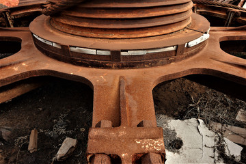 Rostrad im Hafen