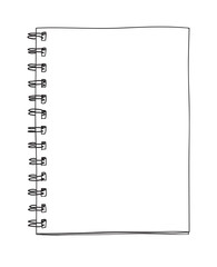 Blank notebook handdrawn cute line art vector illustrator