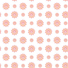 Fractal red flowers. An elegant bright illustration with coral flowers. Pattern for design of fabric, wallpapers. On white background.