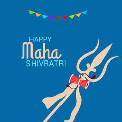 Vector illustration of a background for Lord Shiva, Indian God of Hindu for text Maha Shivratri 