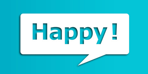 happy text in dialog bubble