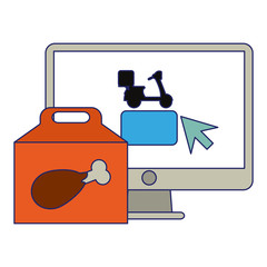 Fast food delivery blue lines