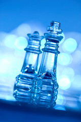 Obraz na płótnie Canvas blue glass chess